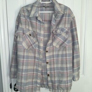 Mexx Gray and Pink Plaid Shirt